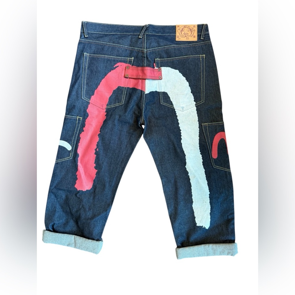 Evisu Painted Seagull Jeans Size 42 Rare Y2K Japanese Streetwear Denim - Picture 8 of 17